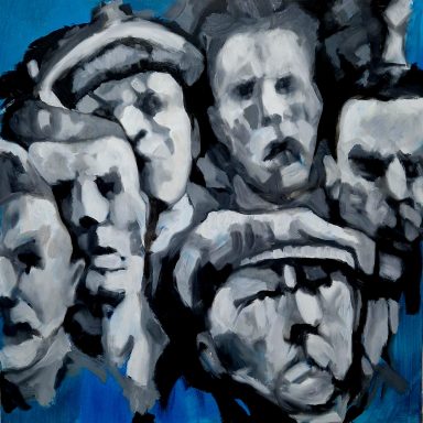 football crowd Acrylic on panel 80 x 80 cm