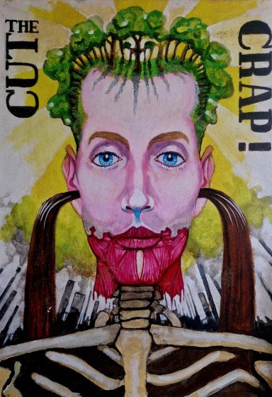 cut the crap pollution sign Acrylic on board 42 x 60 cm